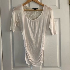 White T - Shirt with Crochet Back
